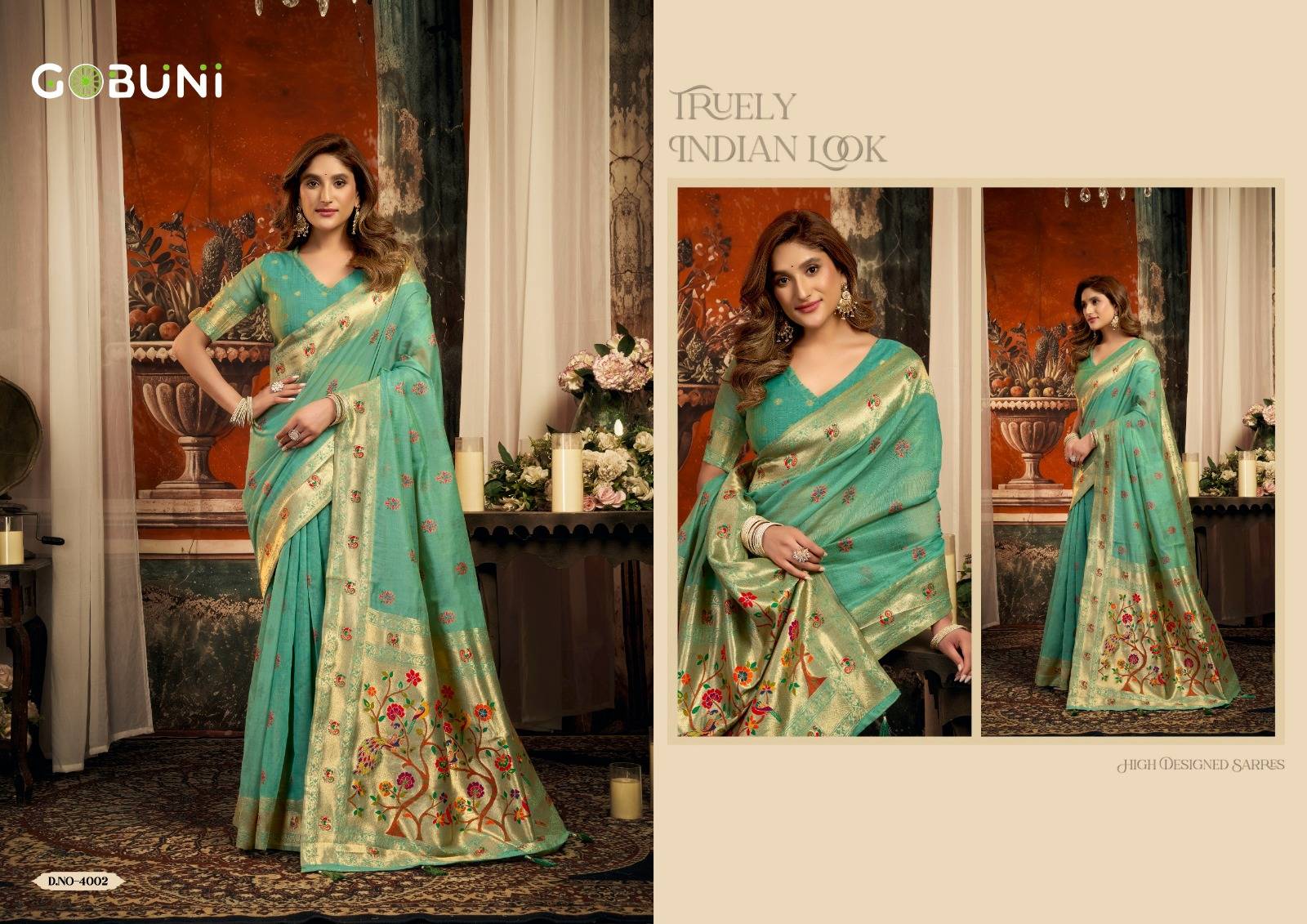 Sakshi BY GOBUNI 4001 To 4006 Series Indian Traditional Wear Collection Beautiful Stylish Fancy Colorful Party Wear & Occasional Wear pure cotton Sarees At Wholesale Price